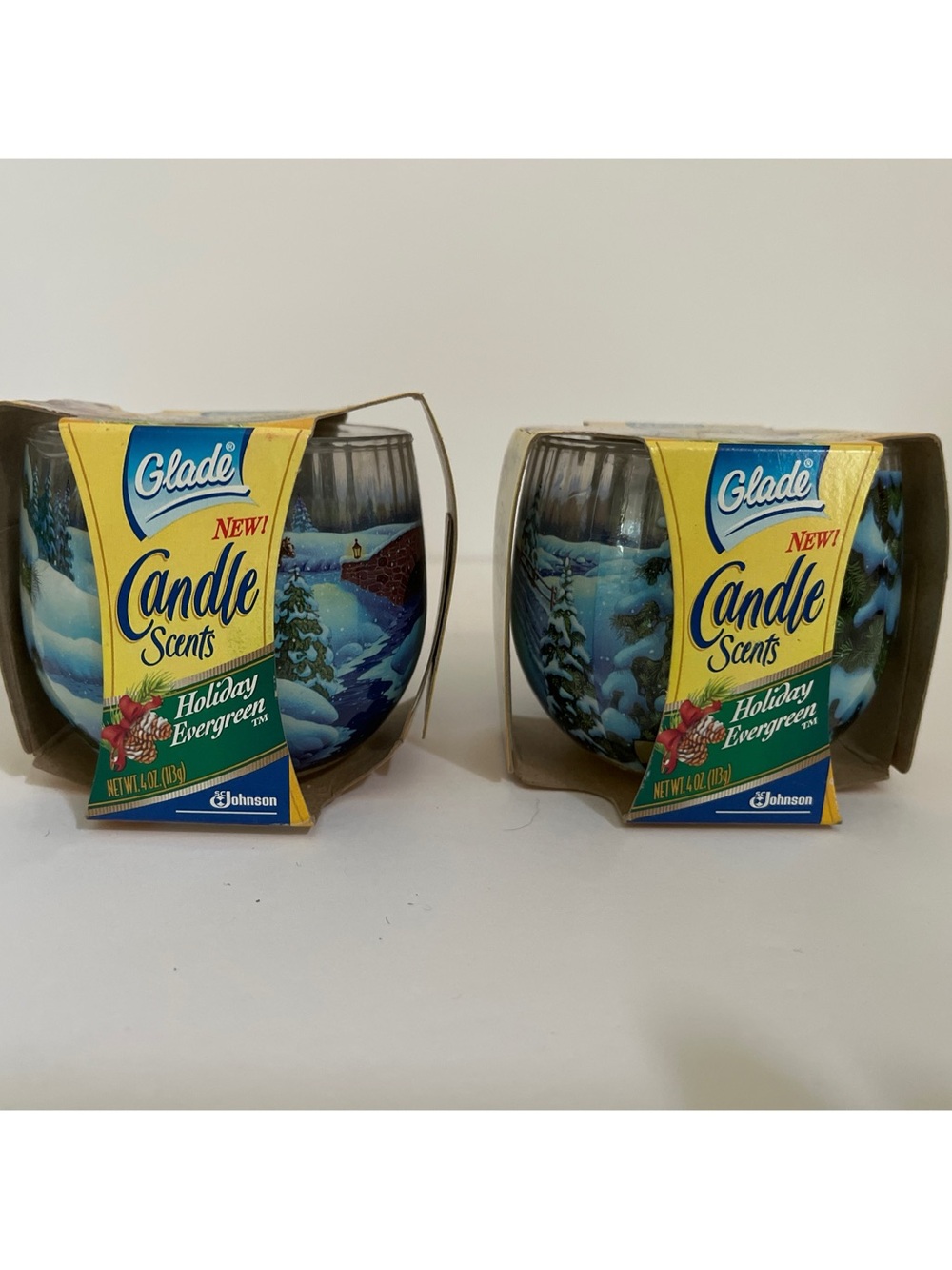 Vintage Glade Candle Scents Holiday Evergreen Set of 2